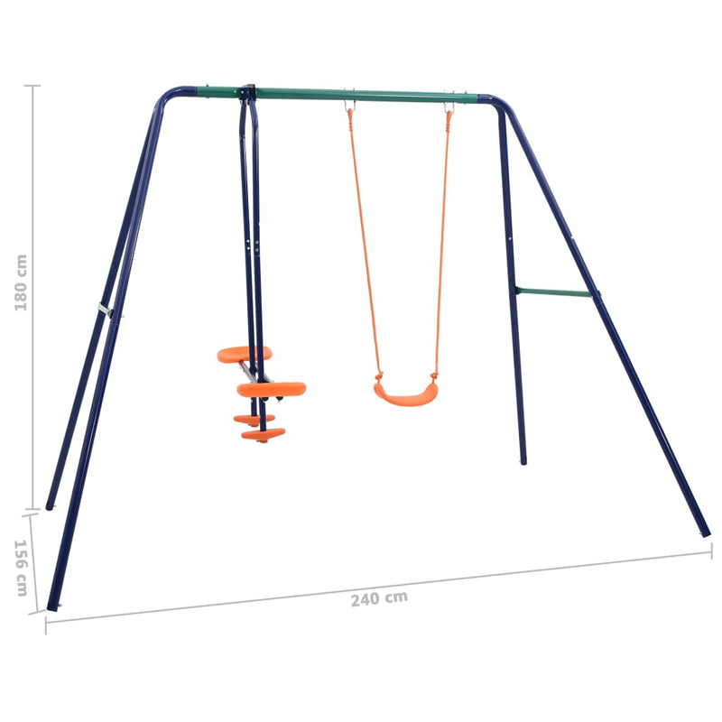 Swing Set with 3 Seats Steel Payday Deals