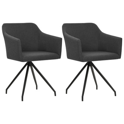 Swivel Dining Chairs 2 pcs Dark Grey Fabric Payday Deals
