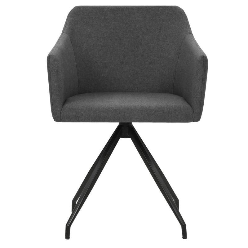 Swivel Dining Chairs 2 pcs Dark Grey Fabric Payday Deals