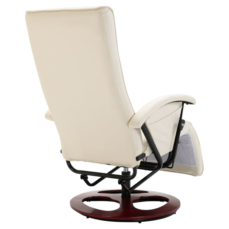 Swivel TV Armchair Cream Faux Leather Payday Deals
