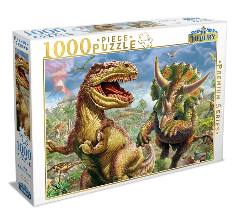 T Rex And Triceratops 1000 Piece Puzzle Payday Deals