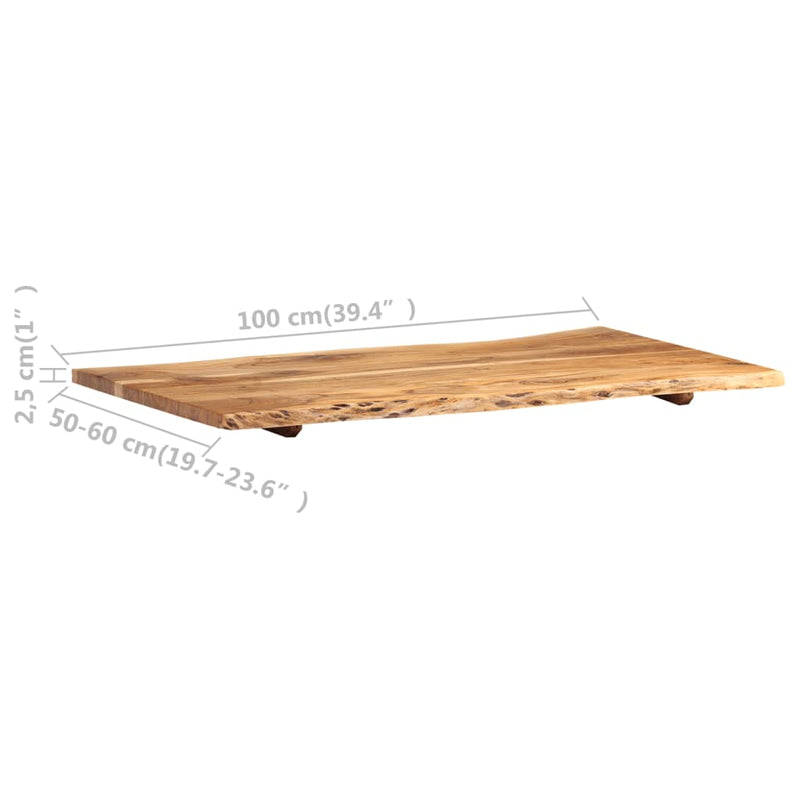 Table Top Solid Acacia Wood 100x(50-60)x2.5 cm Payday Deals