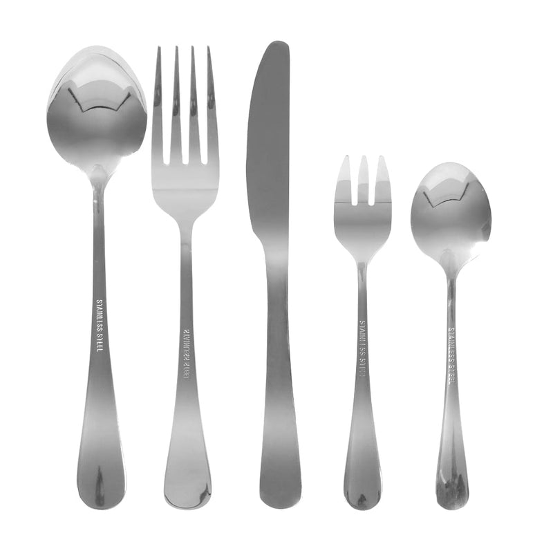 Tableware Cutlery Set Stainless Steel Knife Fork Spoon Kitchen Child Silver 60PC Payday Deals