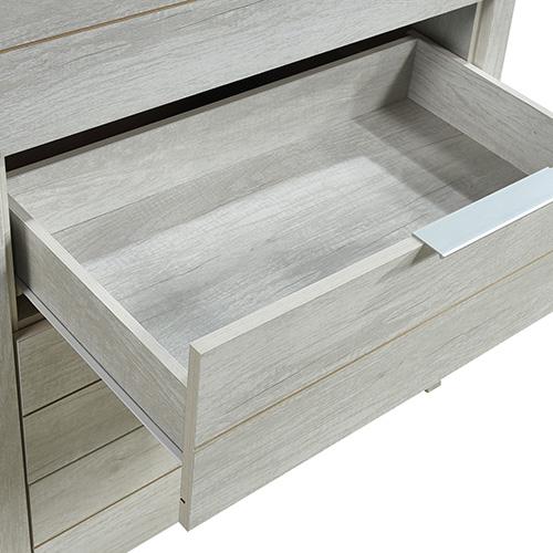 Tallboy with 5 Storage Drawers Natural Wood like MDF in White Ash Colour Payday Deals