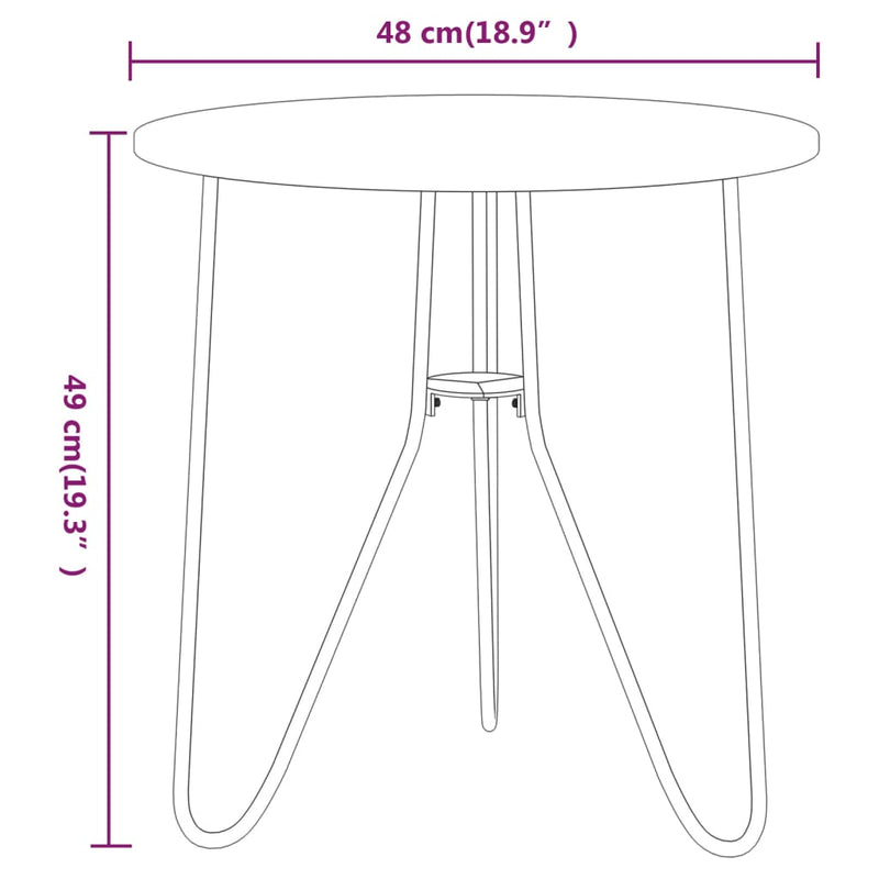 Tea Table Black 48 cm MDF and Iron Payday Deals