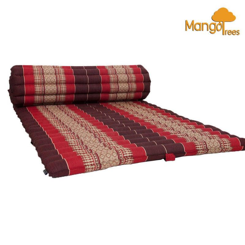 Thai Kapok Roll Up Mattress Foldout Mat Red Payday Deals