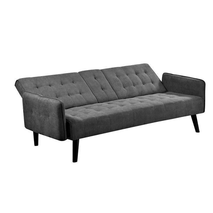 The New Yorker - Small Sofa Bed 3 Seat Lounge Set Sectional With Cup - Grey Payday Deals