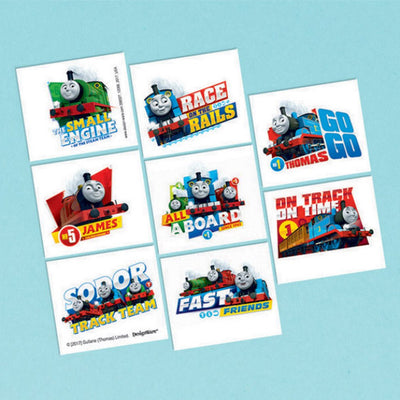 Thomas The Tank Engine All Aboard Tattoo Favours- 1 Perforated Sheet Containing 8 Tattoos