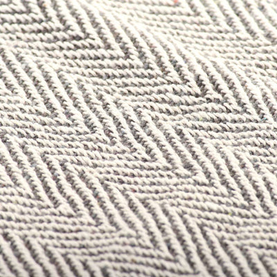 Throw Cotton Herringbone 160x210 cm Grey Payday Deals
