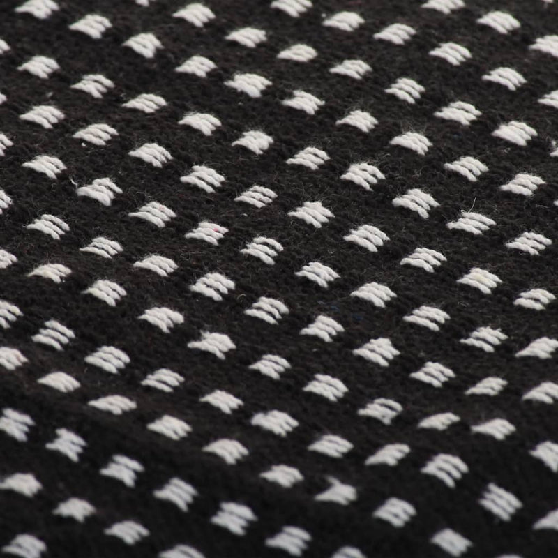 Throw Cotton Squares 220x250 cm Black Payday Deals