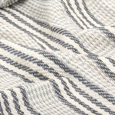 Throw Cotton Stripes 160x210 cm Grey and White Payday Deals