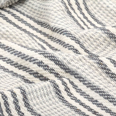 Throw Cotton Stripes 220x250 cm Grey and White Payday Deals