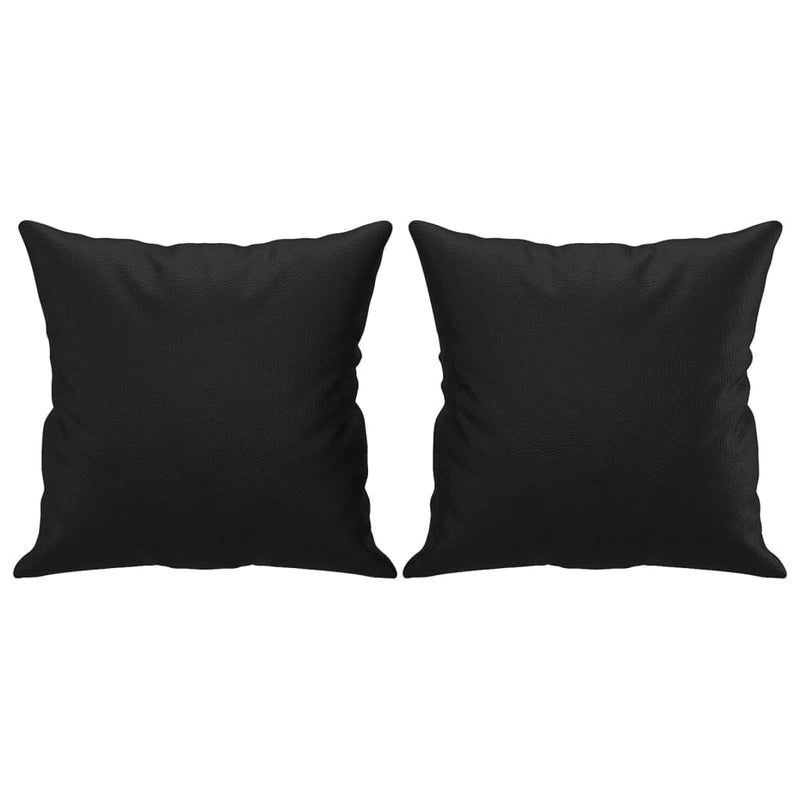 Throw Pillows 2 pcs Black 40x40 cm Faux Leather Payday Deals