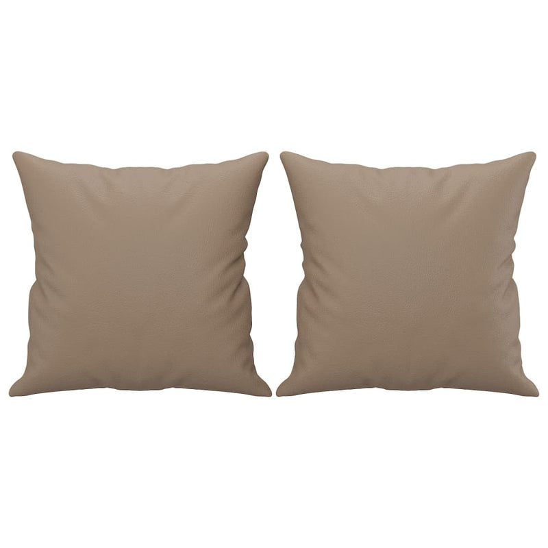 Throw Pillows 2 pcs Cappuccino 40x40 cm Faux Leather Payday Deals