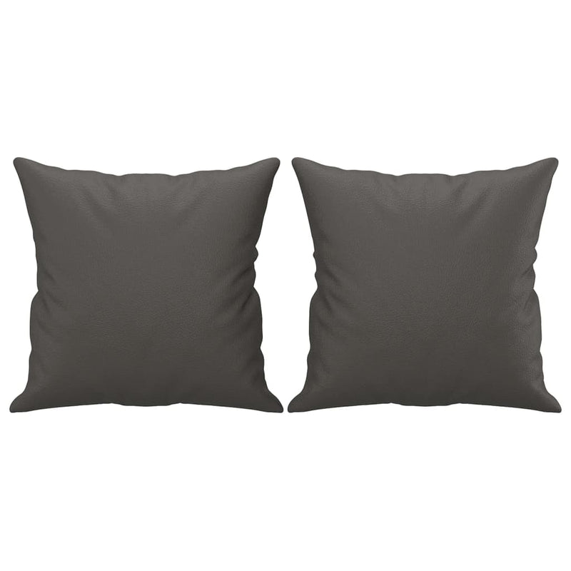 Throw Pillows 2 pcs Grey 40x40 cm Faux Leather Payday Deals