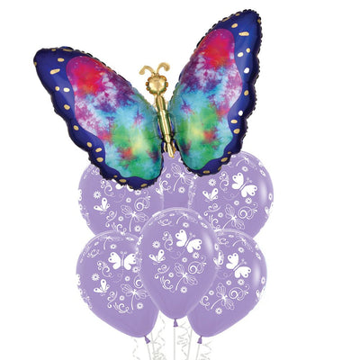 Tie-Dye Butterfly SuperShape Balloon Party Pack