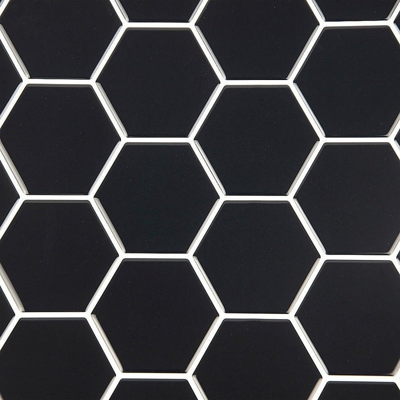 Tiles 3D Peel and Stick Wall Tile Hexagonal Mosaic Black (30cm x 30cm x 10 sheets) Payday Deals