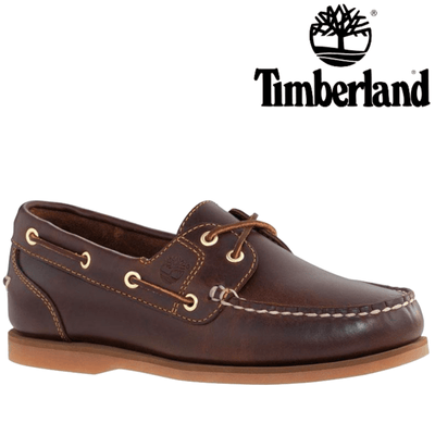 Timberland Women's Classic Amherst 2 Eye Boat Shoes Leather Loafers Flat - Brown Payday Deals