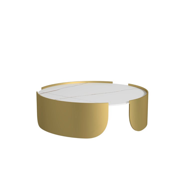 TINA Ceramic Coffee Table Nesting Coffee Table/Ceramic Table Top/Golden powder-coated steel legs Payday Deals