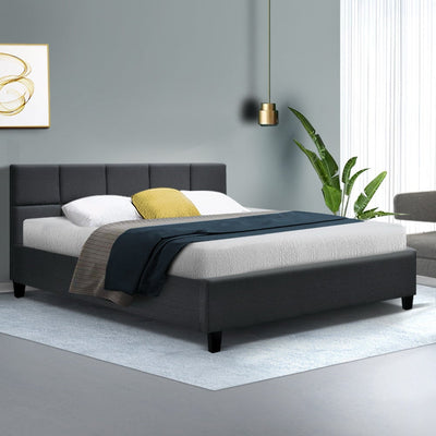 Tino Bed Frame Fabric - Charcoal Queen Payday Deals