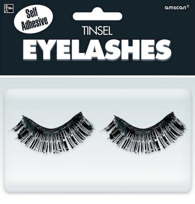 Tinsel Eyelashes Black Costume Accessory - 1 Pair
