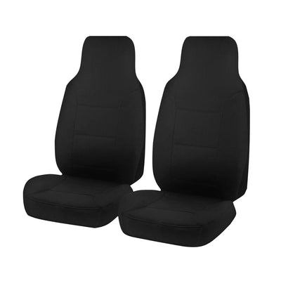Seat Covers for TOYOTA HI ACE TRH-KDH SERIES 03/2005 - 01/2019 LWB SINGLE / CREW CAB / COMMUTER BUS FRONT 2X HIGH BUCKETS BLACK CHALLENGER