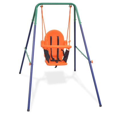 Toddler Swing Set with Safety Harness Orange Payday Deals