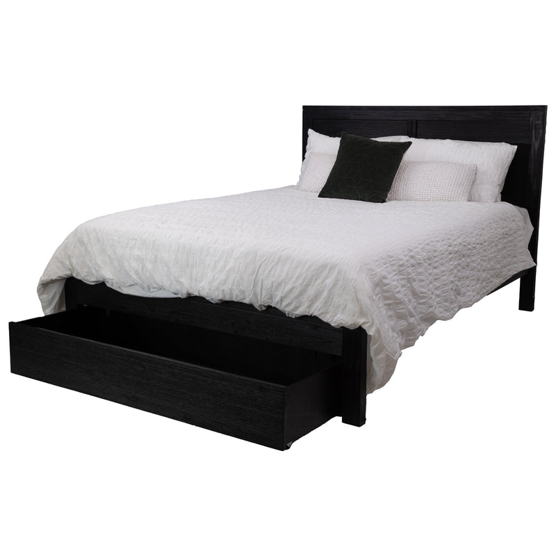 Tofino 4pc Queen Bed Suite Bedside Tallboy Bedroom Furniture Package - Black Payday Deals