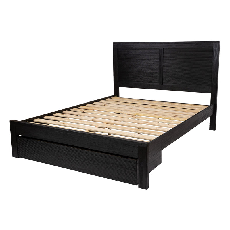 Tofino 4pc Queen Bed Suite Bedside Tallboy Bedroom Furniture Package - Black Payday Deals