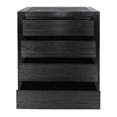 Tofino 4pc Queen Bed Suite Bedside Tallboy Bedroom Furniture Package - Black Payday Deals