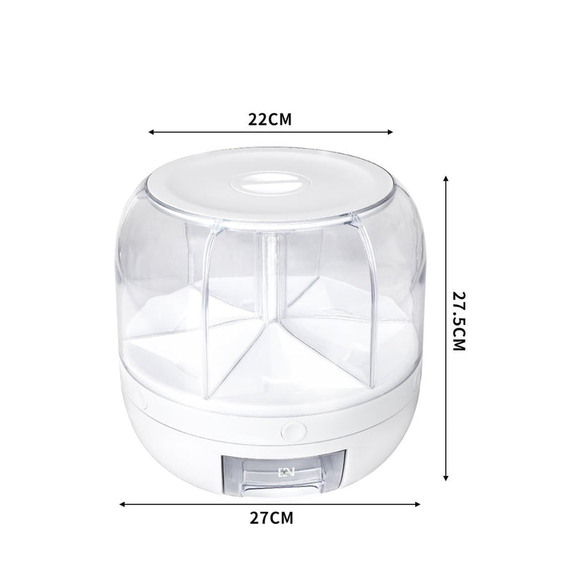 TOQUE Grain Storage Cereal Dispenser Rice Container Kitchen Rotating Food Case Payday Deals