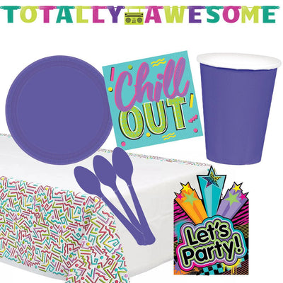 Totally Awesome 80's 8 Guest Tableware Party Pack Payday Deals
