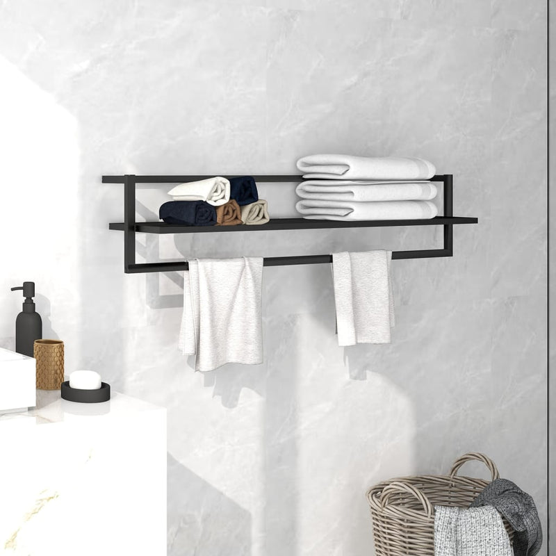 Towel Rack Black 95x25x22 cm Iron Payday Deals