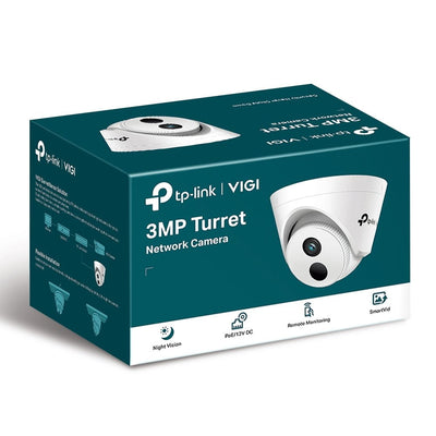 TP-LINK VIGI C400HP-2.8 3MP Turret Network Camera, 2.8mm Lens, Smart Detection, Smart IR, WDR, 3D NDR, Night Vision, H.265+, PoE/12V DC Payday Deals
