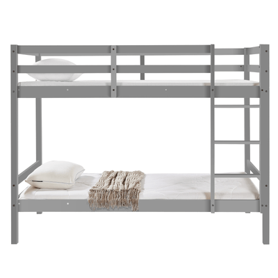 Tracey Solid Pinewood Kids' Single Bunk Bed Dark Grey