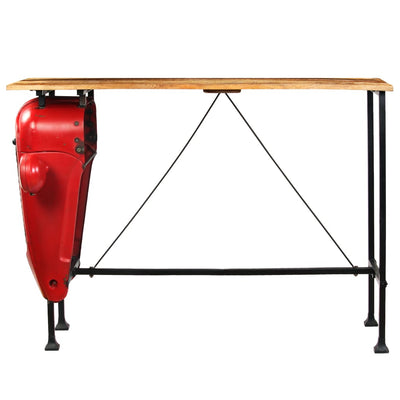 Tractor Bar Table Solid Mango Wood Red 60x150x107 cm Payday Deals