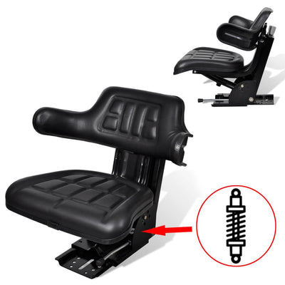 Tractor Seat with Suspension Black Payday Deals