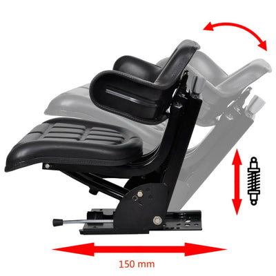 Tractor Seat with Suspension Black Payday Deals