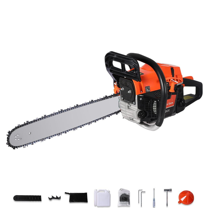 Traderight Chainsaw Commercial E-Start Pruning Petrol Chain Saw Wood 20â€Bar 52CC Payday Deals