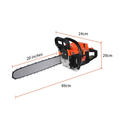 Traderight Chainsaw Commercial E-Start Pruning Petrol Chain Saw Wood 20â€Bar 52CC Payday Deals