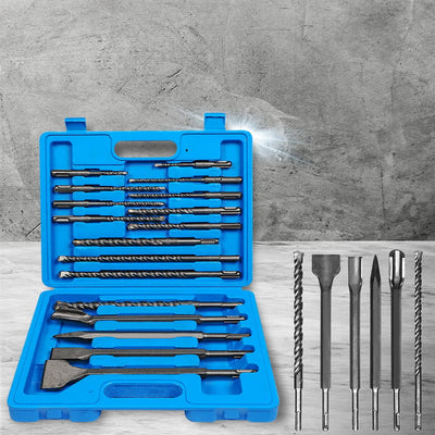 Traderight Drill Bits Set Chisel SDS Plus Rotary Hammer Masonry Concrete 17PCS Payday Deals