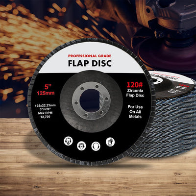 Traderight Flap Discs 125mm 5" Zirconia Sanding Wheel 120 # Sander Grinding x10 Payday Deals