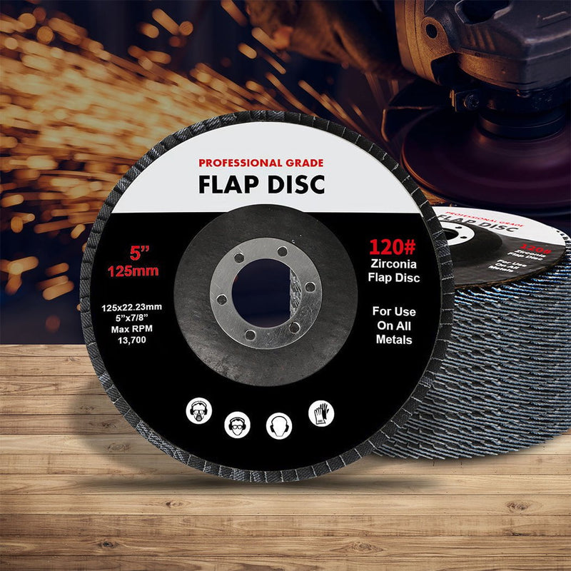 Traderight Flap Discs 125mm 5" Zirconia Sanding Wheel 120 