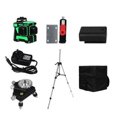 Traderight Laser Level Green Light Self Leveling 3D 12 Line Measure 1.5M Tripod Payday Deals