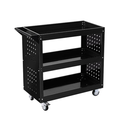 Traderight Tool Trolley Cart Workshop Storage Portable Steel Trolly Black Payday Deals