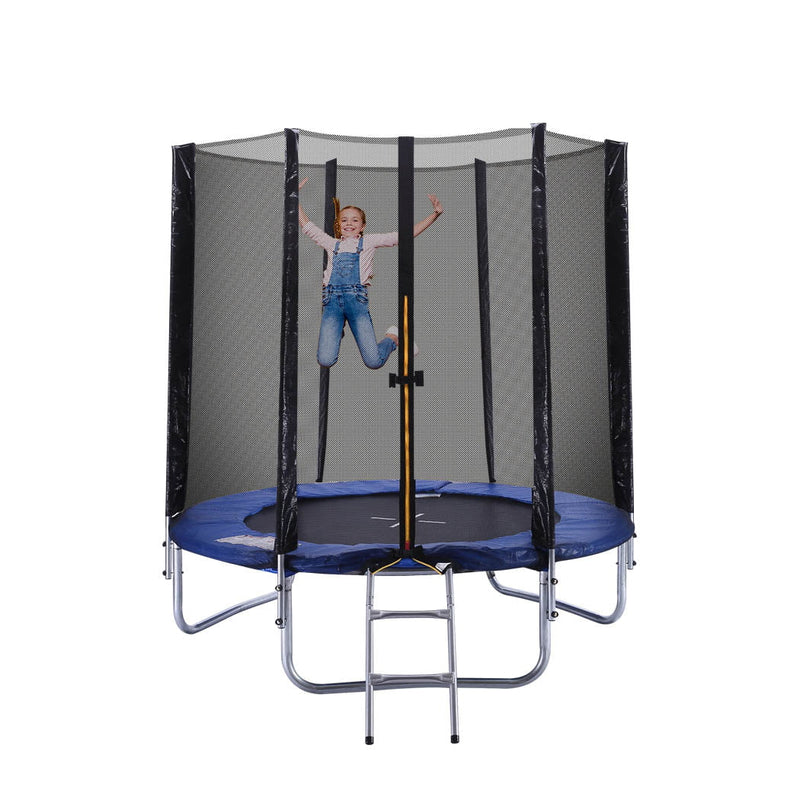Trampoline Round Trampolines Enclosure Safety Net Mat Pad Spring Ladder 8FT Payday Deals