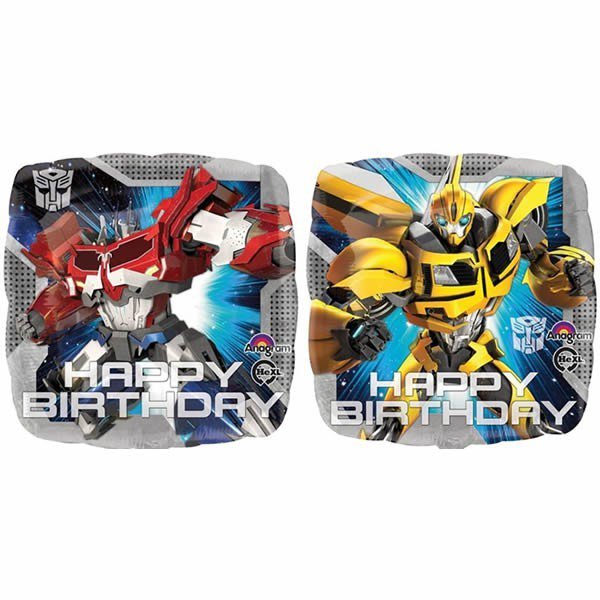 Transformers Party Supplies Happy Birthday Square 2 sided 43cm balloon Payday Deals
