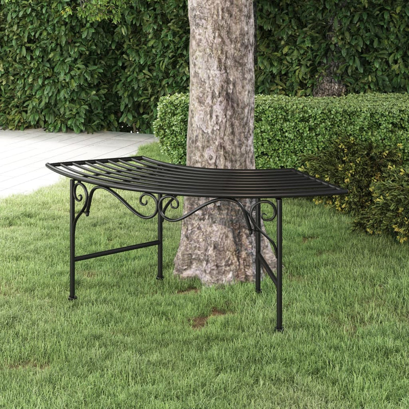 Tree Bench 113 cm Black Steel Payday Deals