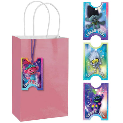Trolls World Tour Thank You Tags & Ribbons 8 Pack