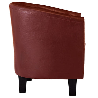 Tub Chair Wine Red Faux Leather Payday Deals